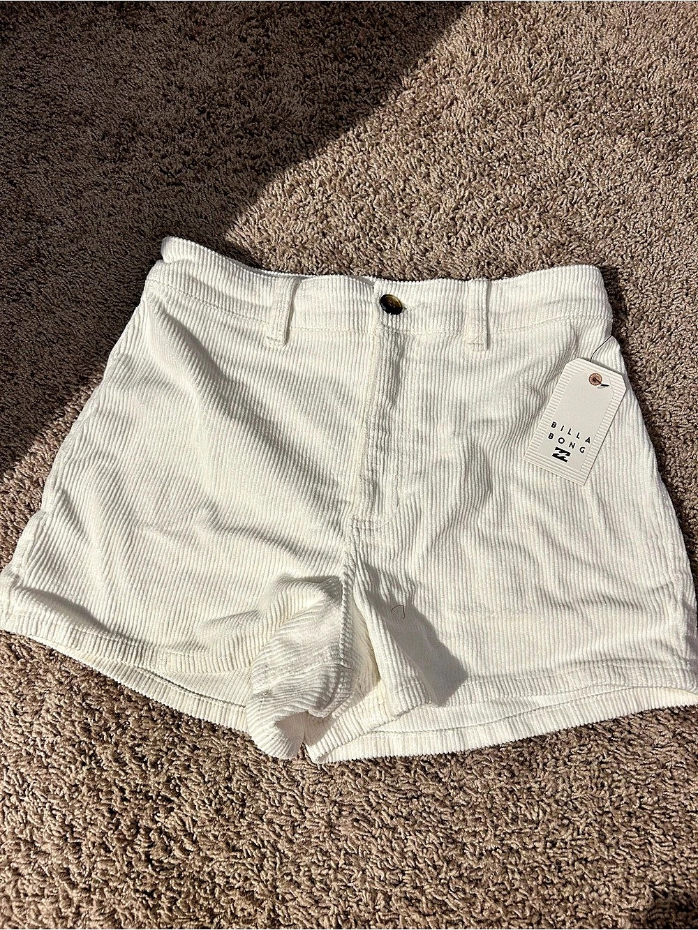 Billabong Free Fall Corduroy Shorts Cargo Shorts White Size 28